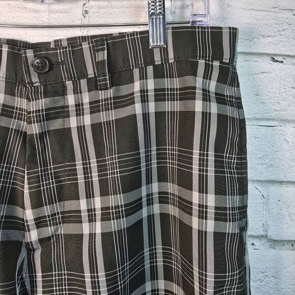 MENS HAGGAR H26 SHORTS BLACK GRAY PLAID SIZE 34 GOLF  100% POLYESTER  EUC - Picture 7 of 7